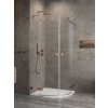 Radaway Essenza Pro Brushed Copper PDD íves szálcsiszolt réz zuhanykabin 80x100 átlátszó