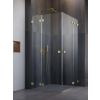 Radaway Essenza Pro Brushed Gold KDD szögletes szálcsiszolt arany zuhanykabin 80x80 átlátszó