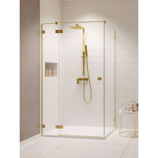 Radaway Essenza Pro Brushed Gold KDJ szögletes szálcsiszolt arany zuhanykabin 80x90 átlátszó jobbos kád, zuhanykabin