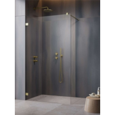 Radaway Essenza Pro Brushed Gold Walk-in szálcsiszolt arany zuhanyfal 155 kád, zuhanykabin