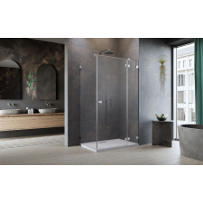 Radaway Essenza Pro Brushed Nickel KDJ szögletes szálcsiszolt króm zuhanykabin 120x80 átlátszó jobbos kád, zuhanykabin