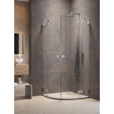 Radaway Essenza Pro Brushed Nickel PDD íves szálcsiszolt króm zuhanykabin 100x90 átlátszó kád, zuhanykabin