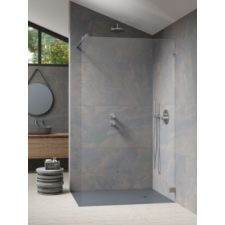 Radaway Essenza Pro Brushed Nickel Walk-in szálcsiszolt króm zuhanyfal 135 kád, zuhanykabin