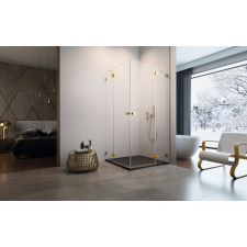 Radaway Essenza Pro Gold KDD szögletes arany zuhanykabin 90x90 átlátszó kád, zuhanykabin