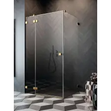 Radaway Essenza Pro Gold KDJ szögletes arany zuhanykabin 100x80 átlátszó jobbos kád, zuhanykabin