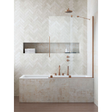 Radaway Furo Brushed Copper PND II szálcsiszolt réz kádparaván 130 átlátszó jobbos kád, zuhanykabin