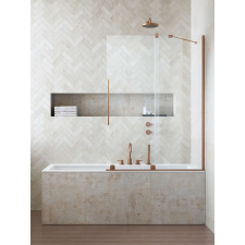 Radaway Furo Brushed Copper PND II szálcsiszolt réz kádparaván 180 átlátszó balos kád, zuhanykabin