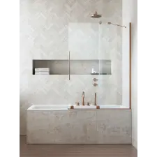 Radaway Furo Brushed Copper PND II szálcsiszolt réz kádparaván 180 átlátszó jobbos kád, zuhanykabin