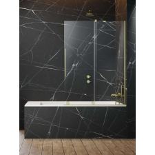 Radaway Furo Brushed Gold PND II szálcsiszolt arany kádparaván 120 átlátszó balos kád, zuhanykabin