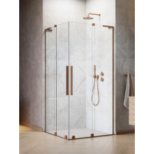 Radaway Furo SL Brushed Copper KDD szögletes szálcsiszolt réz zuhanykabin 90x90 átlátszó kád, zuhanykabin