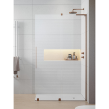 Radaway Furo SL Brushed Copper Walk-in szálcsiszolt réz zuhanyfal 120 átlátszó balos kád, zuhanykabin