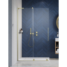 Radaway Furo SL Brushed Gold Walk-in szálcsiszolt arany zuhanyfal 90 átlátszó jobbos kád, zuhanykabin