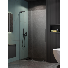 Radaway Furo SL Brushed Gunmetal DWJ szálcsiszolt fegyvermetál zuhanyajtó 110 átlátszó jobbos kád, zuhanykabin