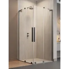 Radaway Furo SL Brushed Gunmetal KDD szögletes szálcsiszolt fegyvermetál zuhanykabin 110x120 átlátszó kád, zuhanykabin
