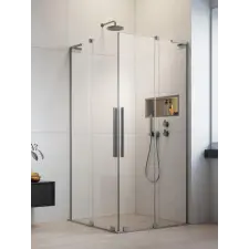 Radaway Furo SL Brushed Nickel KDD szögletes szálcsiszolt króm zuhanykabin 120x100 átlátszó kád, zuhanykabin