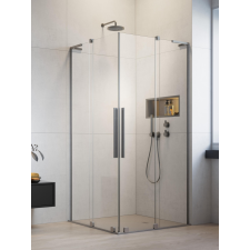 Radaway Furo SL Brushed Nickel KDD szögletes szálcsiszolt króm zuhanykabin 80x90 átlátszó kád, zuhanykabin