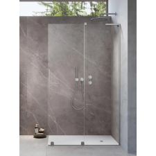 Radaway Furo SL Brushed Nickel Walk-in szálcsiszolt króm zuhanyfal 90 átlátszó jobbos kád, zuhanykabin