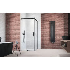 Radaway Idea Black KDD szögletes fekete zuhanykabin 70x75 átlátszó kád, zuhanykabin