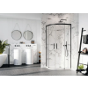 Radaway Idea Black PDD íves fekete zuhanykabin 80x100 átlátszó