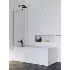 Radaway Idea Black PNJ fekete kádparaván 90 átlátszó kád, zuhanykabin