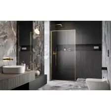 Radaway Modo F II Gold Walk-in arany zuhanyfal 105 átlátszó kád, zuhanykabin