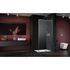Radaway Modo F SL II Brushed Nickel Walk-in szálcsiszolt króm zuhanyfal 100J kád, zuhanykabin