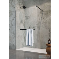 Radaway Modo New Black II 80 zuhanyfal törölközőtartóval, fekete (389084-54-01W) kád, zuhanykabin