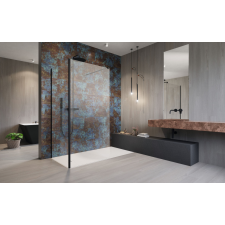 Radaway Modo New Black IV Walk-in fekete zuhanyfal 110x100 átlátszó kád, zuhanykabin