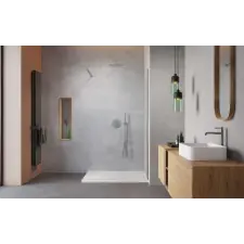 Radaway Modo New Brushed Nickel II Walk-in szálcsiszolt króm zuhanyfal 55 átlátszó kád, zuhanykabin