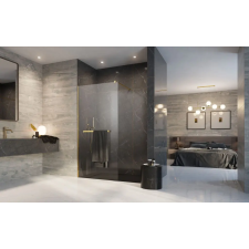 Radaway Modo New Gold II Walk-in arany zuhanyfal törölközőtartóval 160 átlátszó kád, zuhanykabin