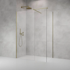 Radaway Modo X Brushed Gold III Walk-in szálcsiszolt arany zuhanyfal 50x50 átlátszó kád, zuhanykabin