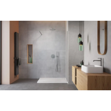 Radaway Modo X Brushed Nickel II Walk-in szálcsiszolt króm zuhanyfal 140 átlátszó kád, zuhanykabin