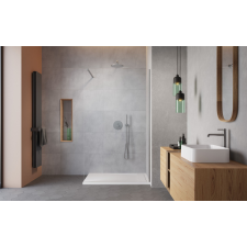 Radaway Modo X Brushed Nickel II Walk-in szálcsiszolt króm zuhanyfal 160 átlátszó kád, zuhanykabin