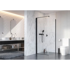 Radaway Nes 8 Black KDJ I szögletes fekete zuhanykabin 90x75 átlátszó jobbos kád, zuhanykabin