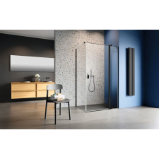 Radaway Nes 8 Black KDJ II szögletes fekete zuhanykabin 110x70 átlátszó jobbos kád, zuhanykabin