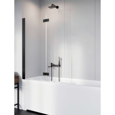 Radaway Nes 8 Black PND I fekete kádparaván 110 átlátszó balos kád, zuhanykabin