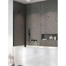 Radaway Nes 8 Black PND II fekete kádparaván 100 átlátszó jobbos kád, zuhanykabin