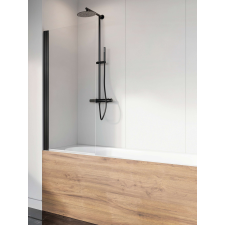 Radaway Nes 8 Black PNJ I fekete kádparaván 60 átlátszó balos kád, zuhanykabin