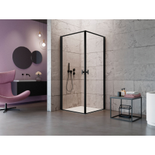 Radaway Nes Black KDD I Frame szögletes fekete zuhanykabin 100x80 átlátszó kád, zuhanykabin