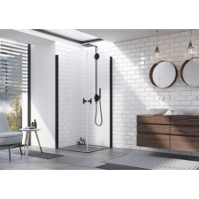 Radaway Nes Black KDD I szögletes fekete zuhanykabin 100x80 átlátszó kád, zuhanykabin