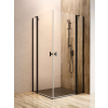 Radaway Nes Black KDD II szögletes fekete zuhanykabin 100x90 átlátszó