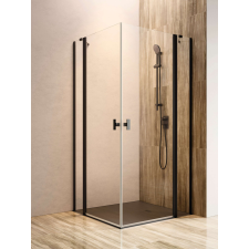 Radaway Nes Black KDD II szögletes fekete zuhanykabin 100x90 átlátszó kád, zuhanykabin