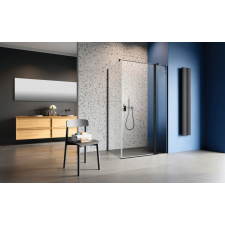 Radaway Nes Black KDJ II szögletes fekete zuhanykabin 120x100 átlátszó jobbos kád, zuhanykabin