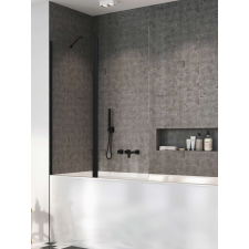 Radaway Nes Black PND II fekete kádparaván 100 átlátszó balos kád, zuhanykabin