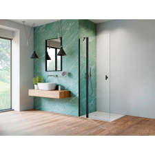 Radaway Nes Black Walk-in KDD II fekete zuhanyfal 90 átlátszó jobbos kád, zuhanykabin