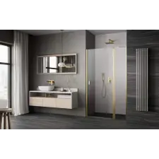 Radaway Nes Brushed Gold DWJ II szálcsiszolt arany zuhanyajtó 100B kád, zuhanykabin