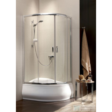Radaway Premium Plus E 1700 100x80 aszimmetrikus íves tolóajtós zuhanykabin króm/átlátszó 30481-01-01N kád, zuhanykabin