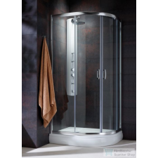 Radaway Premium Plus E 1900 100x80 aszimmetrikus íves tolóajtós zuhanykabin króm/átlátszó 30491-01-01N kád, zuhanykabin