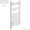 Radeco ADAMO AD2-600/L 680x650 törölközőszárítós radiátor, SATURN 2 (matt fehér) színben