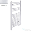 Radeco ADAMO AD4-400/L 1060x450 törölközőszárítós radiátor, MERKURY 2 (ezüst) színben